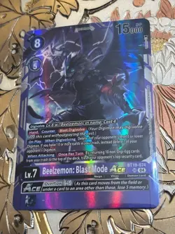 Digimon Card Game Beelzemon: Blast Mode ACE BT19-074 SR - Image 1