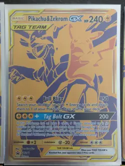 Pikachu & Zekrom GX SM248 Holo Black Star Promo Card NM Condition - Image 1