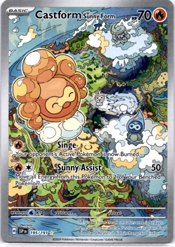 Pokemon TCG Castform Sunny Form 195/191 Surging Sparks Holo Rare Near Mint - Image 1