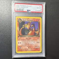 Pokemon Dark Charizard 21/82 Team Rocket 1st Edition Non Holo Rare PSA 8 ENG - Image 1