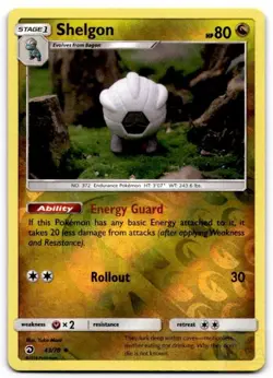 Shelgon 43/70 Uncommon Dragon Majesty Pokemon Reverse Holo Damaged - Image 1