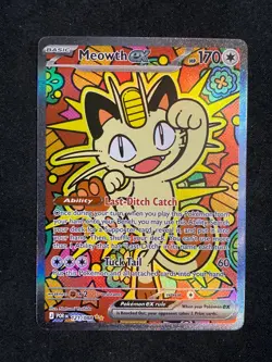 Pokemon Meowth EX 121/088 TCG POR Set Full Art Holo 170 HP 60 Attack English SIR - Image 1