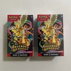 2 Pokemon Mega Evolution Ascended Heroes Booster Bundle 6 Packs Sealed IN HAND - Image 1