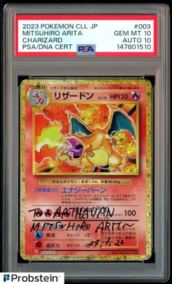 Mitsuhiro Arita Signed 2023 Pokemon CLL JPN #3 Charizard Classic PSA/DNA AUTO 10 - Image 1