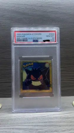 1999 POKEMON STICKERS SER 1 RARE GOLD STICKERS #G02 GENGAR PSA 10 - Image 1