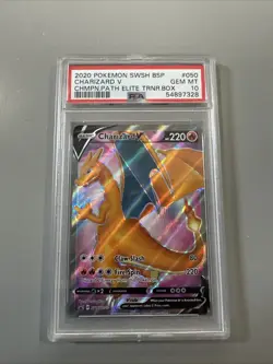 2020 Pokemon SWSH BSP Charizard V #50 Champions Path ETB Promo PSA 10 - Image 1