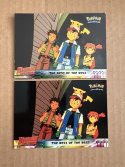 Two 1998 Topps Pokemon The Best of Best #20 Foil & Non Mewtwo Strikes Back Blue - Image 1