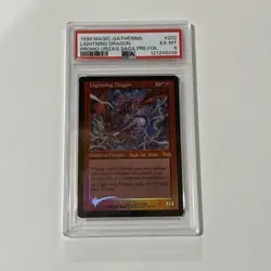 Lightning Dragon Foil Stamp PreRelease MtG Urza's Saga Reserved List PSA 6 Ex-MT - Image 1