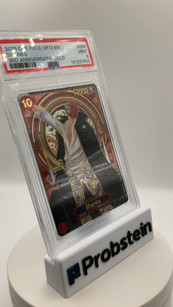 2025 One Piece OP13 ENGLISH 3rd Anniversary Gold #004 Shanks PSA 9 MINT - Image 2