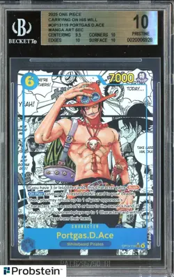 2025 One Piece Carring On His Will #OP13119 Portaas D.Ace Manga Art Sec BGS 10 - Image 1