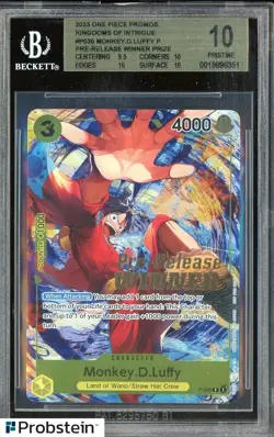 2023 One Piece Promos Kngdms/Intrigue Monkey.D.Luffy Pre-Release Winner BGS 10 - Image 1