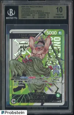 2025 One Piece Promos JPN Roronoa Zoro Serial Flagship Btl Winner Prize BGS 10 - Image 1