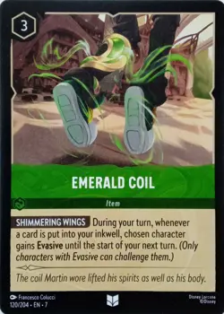 120/204 EMERALD COIL EN7 UNCOMMON DISNEY LORCANA CARD - Image 1