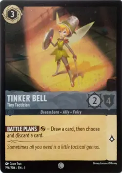 194/204 TINKER BELL TINY TACTICIAN FIRST CHAPTER FOIL COMMON DISNEY LORCANA CARD - Image 1