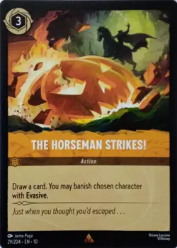29/204 THE HORSEMAN STRIKES! EN10 RARE DISNEY LORCANA CARD - Image 1