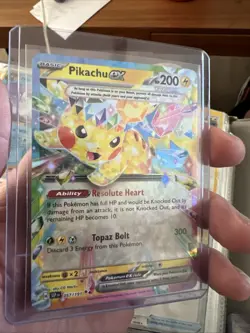 Pokemon TCG Sv08: Surging Sparks Pikachu EX Holo Foil Card 057/191 Double Rare - Image 1