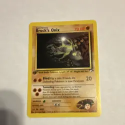Pokemon 1st Edition Brock's Onix Gym Heroes 21/132 Rare English Card - Image 1