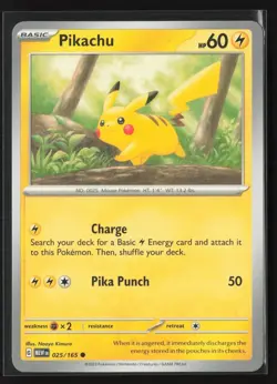 Pikachu Common SV: Scarlet & Violet 151 025/165 NM Pokemon Card (FREE S&H) - Image 1