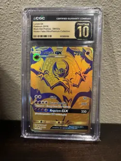 CGC 10 PRISTINE Lunala GX 2019 Black Star Promo SM103a Pokemon Card - Image 1