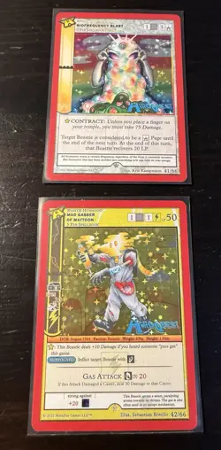 x2: Metazoo HiroQuest 1 TCG Trading Card Lot - HQ1 CCG - Mad Gasser Bio Blast - Image 1