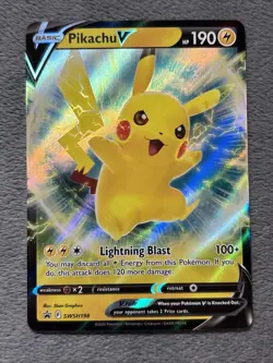 Pikachu V SWSH198 Pokemon Card Sword Shield Promo NM Full Art - Image 1
