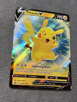 Pikachu V SWSH198 Pokemon Card Sword Shield Promo NM Full Art - Image 3