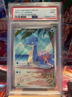 Misty's Lapras Holo PSA 9 Illustration Rare Card 194/182 Destined Rivals - Image 1