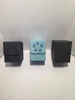 Set of 3 TCG Deck Boxes Faux Leather Flip-Top MTG Pokemon Yu-Gi-Oh Storage Cases - Image 1