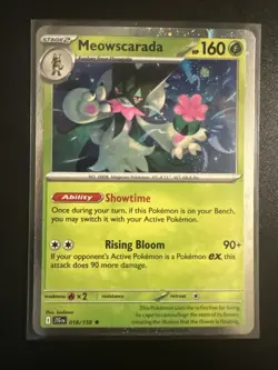 Pokemon TCG- Meowscarada (Cosmos Foil) 018/159 Promo- Journey Together - Image 1