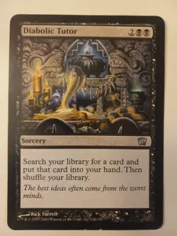 Diabolic Tutor 8th Ed Oversized Box Topper MTG Magic The Gathering - Image 1