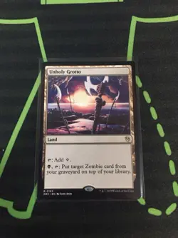 MTG Magic The Gathering Unholy Grotto DRC Rare Zombie Land Commander - Image 1