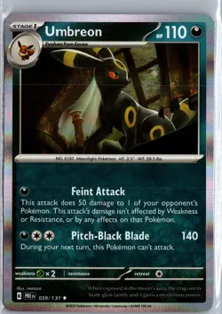 Umbreon 059/131 Rare Prismatic Evolutions Pokemon Holo NM/M - Image 1