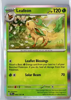 Leafeon 005/131 Rare Prismatic Evolutions Pokemon Holo NM/M - Image 1