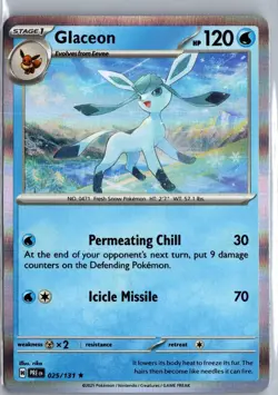 Glaceon 025/131 Rare Prismatic Evolutions Pokemon Holo NM/M - Image 1