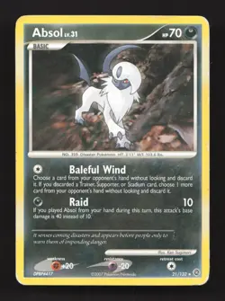 Absol 21/132 Rare Secret Wonders Pokemon Damaged - Image 1