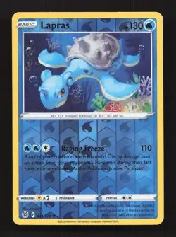 Lapras 031/172 Rare Brilliant Stars Pokemon Reverse Holo Near Mint - Image 1