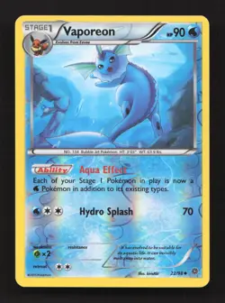 Vaporeon 22/98 Uncommon Ancient Origins Pokemon Reverse Holo Moderately Played - Image 1