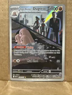 Team Rockets Dugtrio 239/217 - Pokemon TCG - Ascended Heros Illustration Rare - Image 1