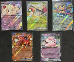 Pokemon EX Holo Lot Of 5 - Alcremie Amoonguss Zacian Volcanion Clefairy - Image 1