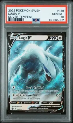 Lugia V 138/195 Pokemon TCG Sword & Shield Silver Tempest Holo PSA 10 GEM MINT - Image 1