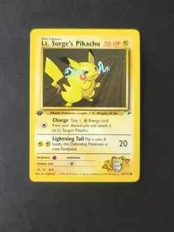 Pokemon TCG Lt. Surge's Pikachu 081/132 Gym Heroes 1st Edition - Image 1