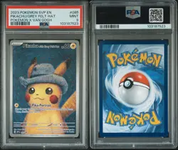 Pokemon Pikachu with Grey Felt Hat Van Gogh Full Art Promo SVP EN 085 PSA 9 Mint - Image 3