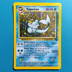 Vaporeon Pokemon TCG Jungle Unlimited Authentic PL Holo Foil Rare 12/64 - Image 1