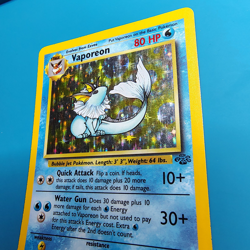Vaporeon Pokemon TCG Jungle Unlimited Authentic PL Holo Foil Rare 12/64 - Image 3