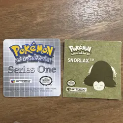 Pokemon 1999 Artbox Series 1 Gold Stickers SNORLAX R04 & #128 Tauros 64 - Image 4