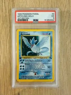 1999 POKEMON FOSSIL #2 ARTICUNO-HOLO 1ST EDITION PSA 5 - Image 1
