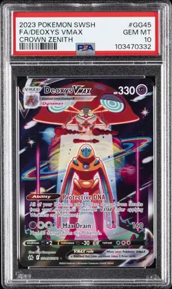2023 POKEMON SWORD & SHIELD CROWN ZENITH #GG45 FULL ART/DEOXYS VMAX PSA 10 - Image 1