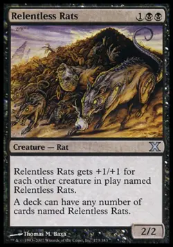 MTG English Relentless Rats NM Normal 10th Edition - Image 1