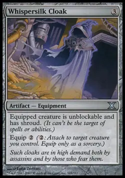 MTG English Whispersilk Cloak NM Normal 10th Edition - Image 1