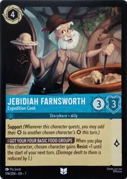 174/204 JEBIDIAH FARNSWORTH EXPEDITION COOK EN7 UNCOMMON DISNEY LORCANA CARD - Image 1